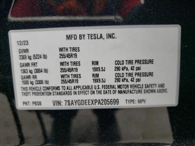 2023 Tesla Model Y VIN: 7SAYGDEEXPA205699 Lot: 62096464