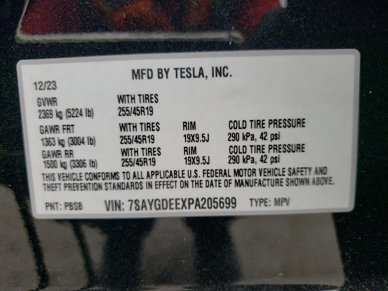 7SAYGDEEXPA205699 2023 Tesla Model Y