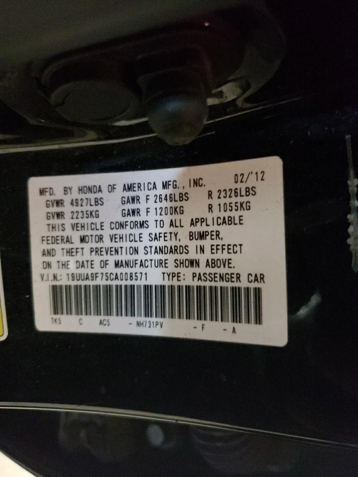 19UUA9F75CA008571 2012 Acura Tl