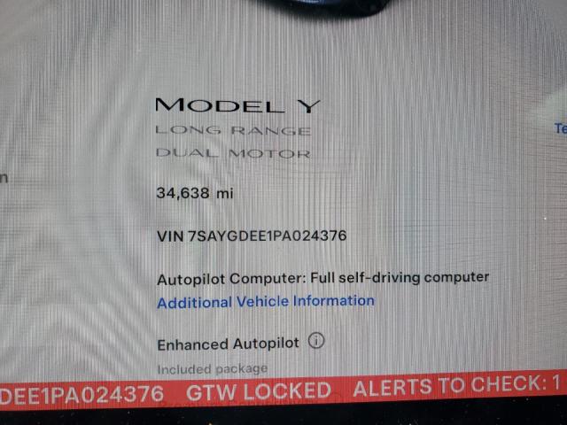 2023 Tesla Model Y VIN: 7SAYGDEE1PA024376 Lot: 60614184