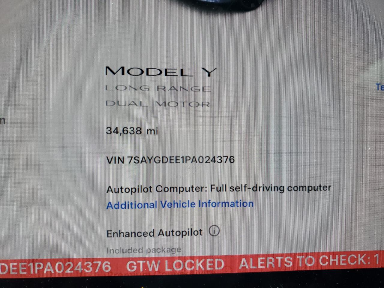 7SAYGDEE1PA024376 2023 Tesla Model Y