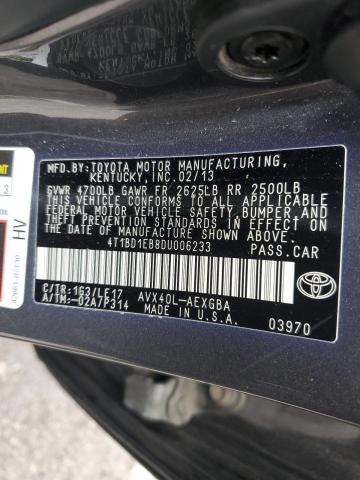 2013 Toyota Avalon Hybrid VIN: 4T1BD1EB8DU006233 Lot: 62923294