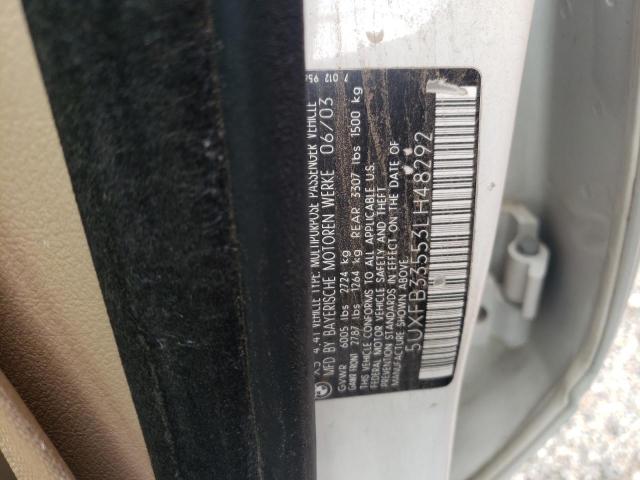 2003 BMW X5 4.4I VIN: 5UXFB33553LH48292 Lot: 57298994