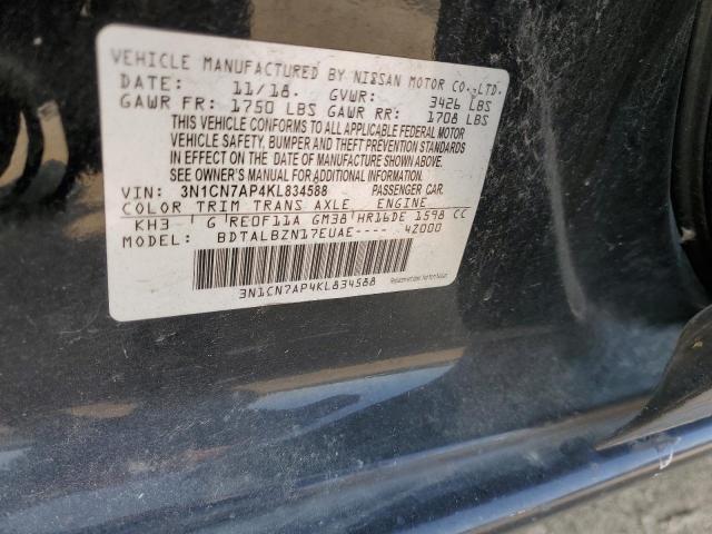 2019 NISSAN VERSA S - 3N1CN7AP4KL834588