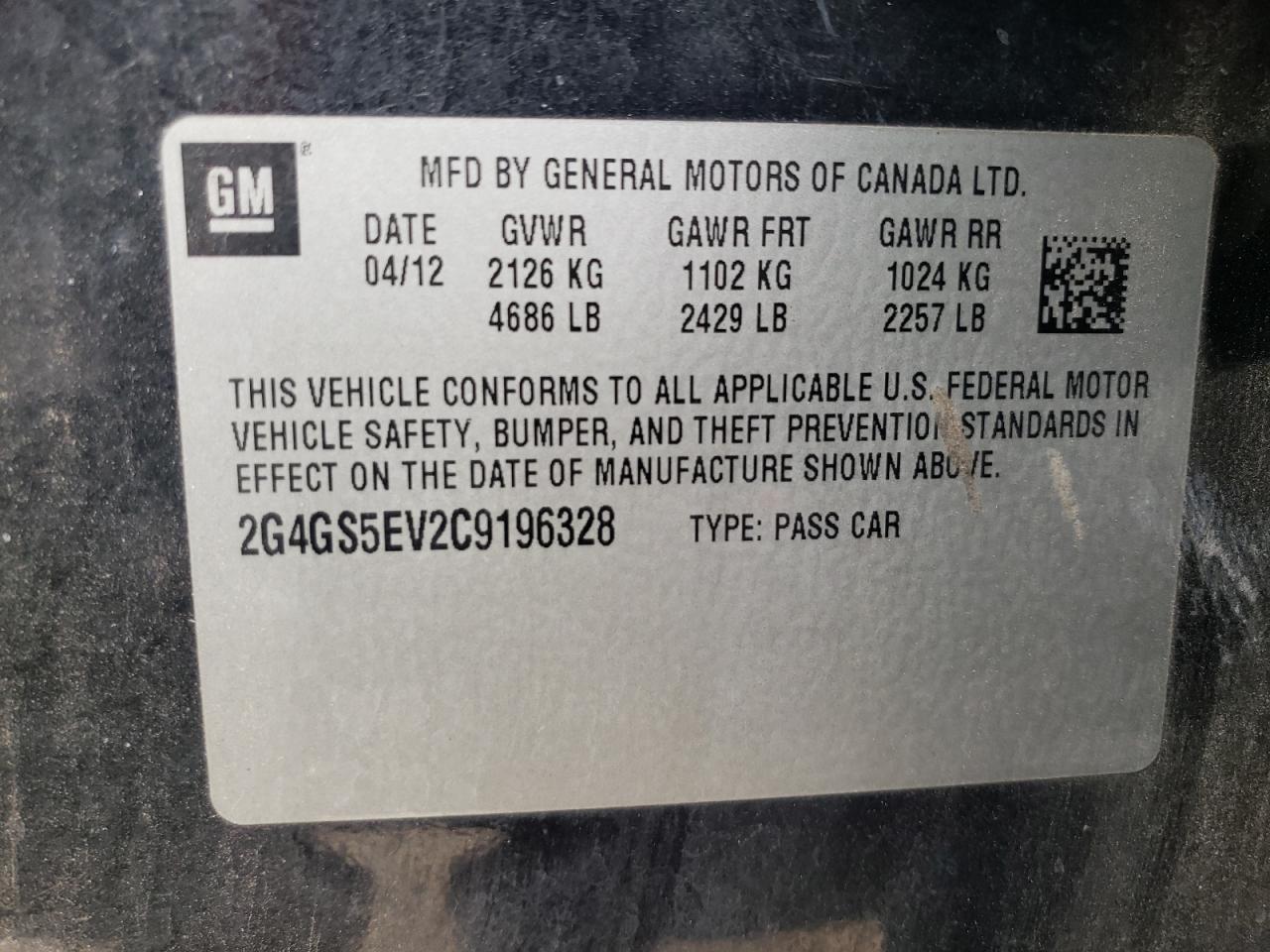 Lot #2741578336 2012 BUICK REGAL PREM