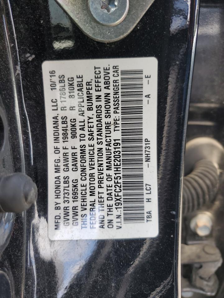 19XFC2F51HE203191 2017 Honda Civic Lx 19XFC2F51HE203191 2017 Honda Civic Lx