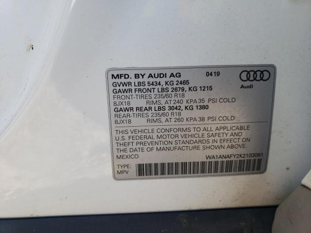 VIN WA1ANAFY2K2103091 2019 Audi Q5, Premium no.13