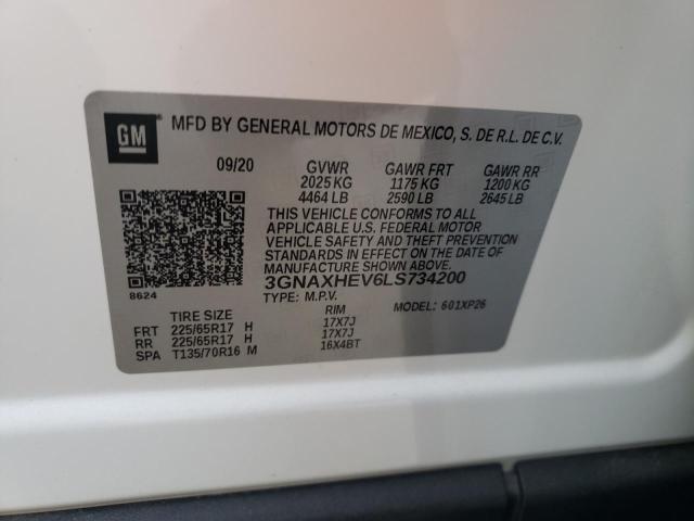 2020 Chevrolet Equinox Ls VIN: 3GNAXHEV6LS734200 Lot: 62554334