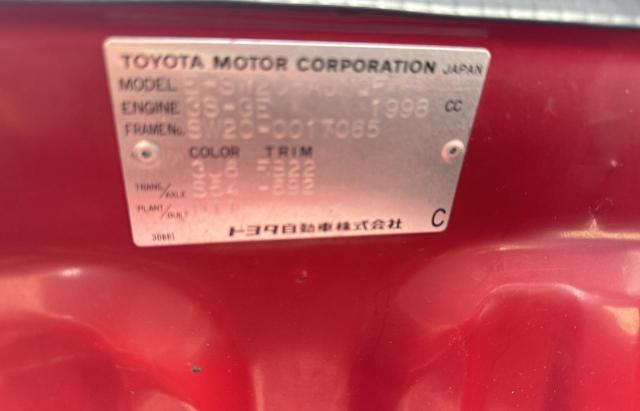 1990 Toyota Mr2 T Roof VIN: SW2000017065 Lot: 63352794