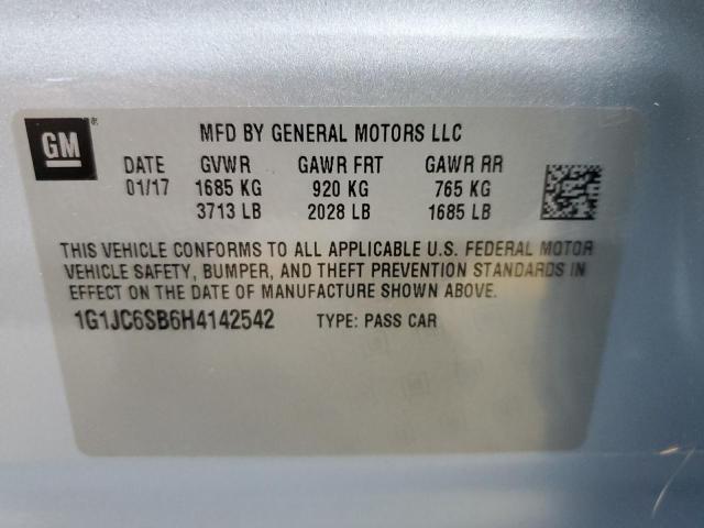 2017 CHEVROLET SONIC LT - 1G1JC6SB6H4142542