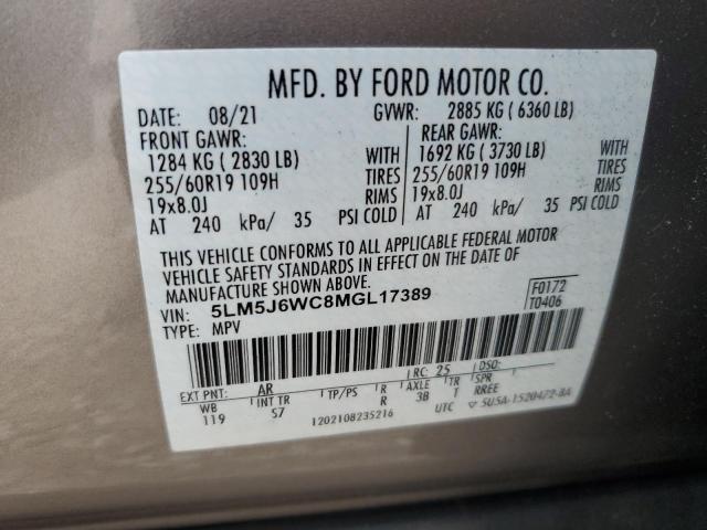 2021 LINCOLN AVIATOR 5LM5J6WC8MGL17389