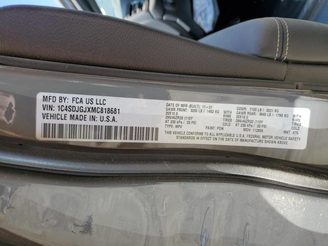 2021 Dodge Durango Srt 392 VIN: 1C4SDJGJXMC818681 Lot: 61457654