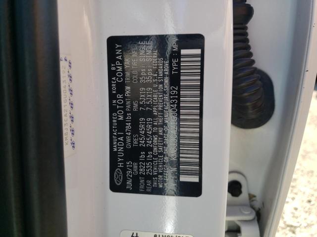 2016 Hyundai Tucson Limited VIN: KM8J3CA21GU043192 Lot: 61464614