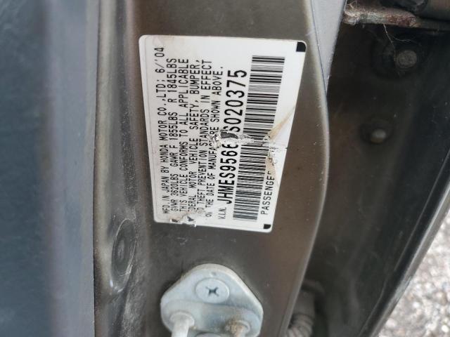 2004 Honda Civic Hybrid VIN: JHMES95664S020375 Lot: 62828074