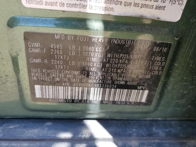 2011 Subaru Outback 2.5I Limited VIN: 4S4BRBKC9B3336034 Lot: 61004844