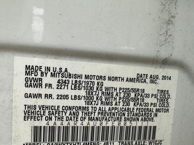2015 MITSUBISHI OUTLANDER 4A4AR4AU0FE005111