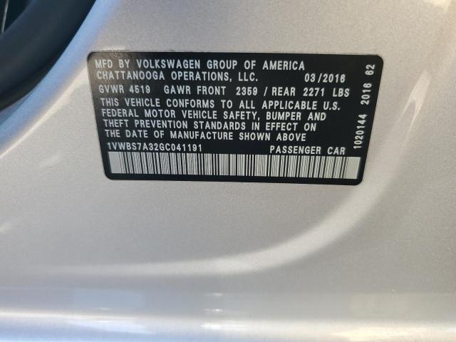 2016 VOLKSWAGEN PASSAT SE - 1VWBS7A32GC041191