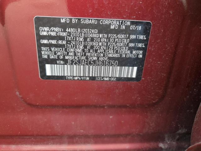 VIN JF2SJAEC5JH616750 2018 Subaru Forester, 2.5I Pr... no.12