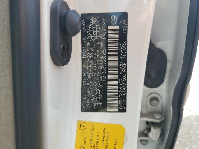 2003 Lexus Es 300 VIN: JTHBF30G336009054 Lot: 62231964