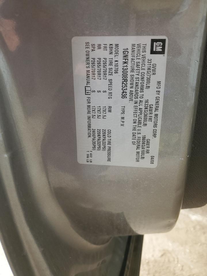 1GNFK13008R253436 2008 Chevrolet Tahoe K1500