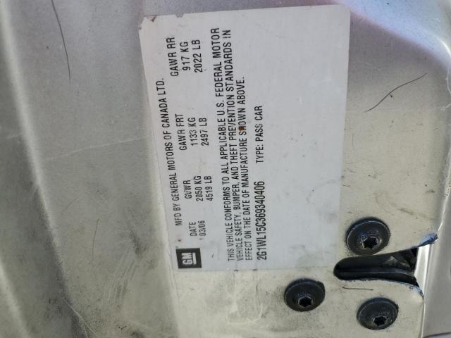 2006 Chevrolet Monte Carlo Ss VIN: 2G1WL15C369340406 Lot: 61548084