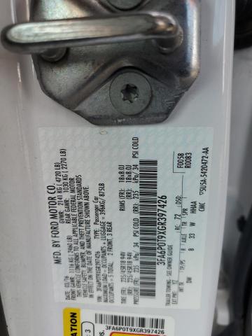 2016 Ford Fusion Se VIN: 3FA6P0T9XGR397426 Lot: 61988284