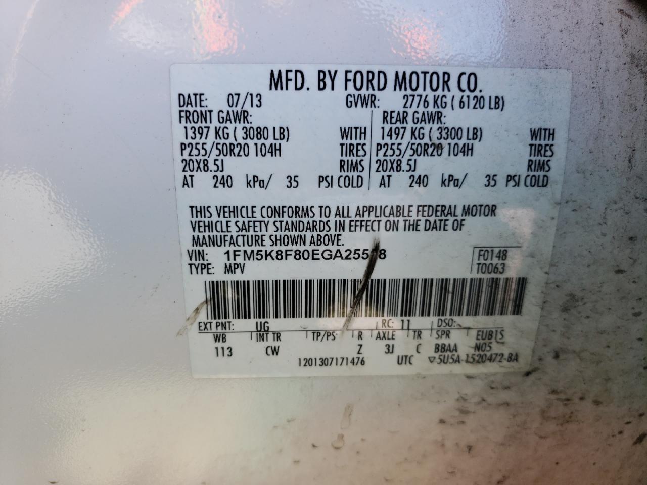 1FM5K8F80EGA25518 2014 Ford Explorer Limited 1FM5K8F80EGA25518 2014 Ford Explorer Limited