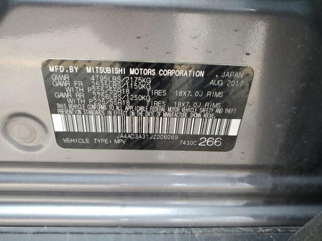 2018 MITSUBISHI OUTLANDER - JA4AD3A31JZ006089