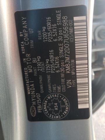 2007 Hyundai Tucson Gl VIN: KM8JM72D07U656988 Lot: 61935044