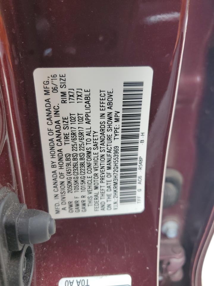 2HKRM3H72GH553969 2016 Honda Cr-V Exl