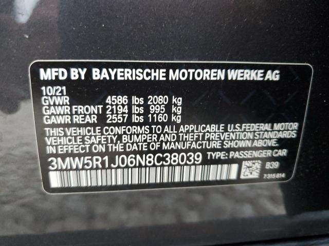 2022 BMW 330I - 3MW5R1J06N8C38039