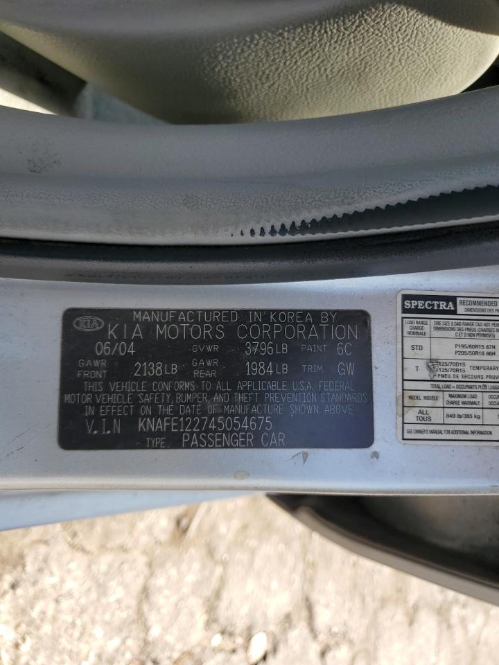 KNAFE122745054675 2004 Kia Spectra Lx