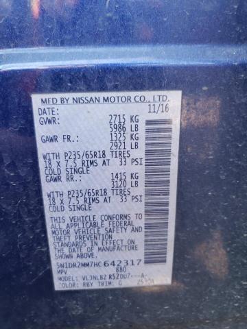 2017 NISSAN PATHFINDER - 5N1DR2MM7HC642317