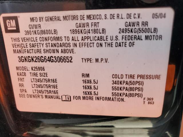 3GKGK26G64G306652 2004 GMC Yukon Xl K2500