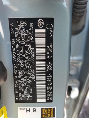 2017 TOYOTA PRIUS HYB JTDKARFU3H3534074