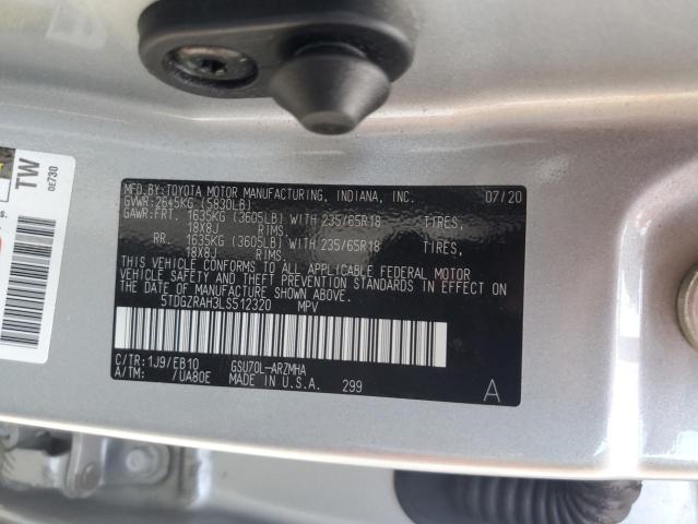 VIN 5TDGZRAH3LS512320 2020 Toyota Highlander, Xle no.14