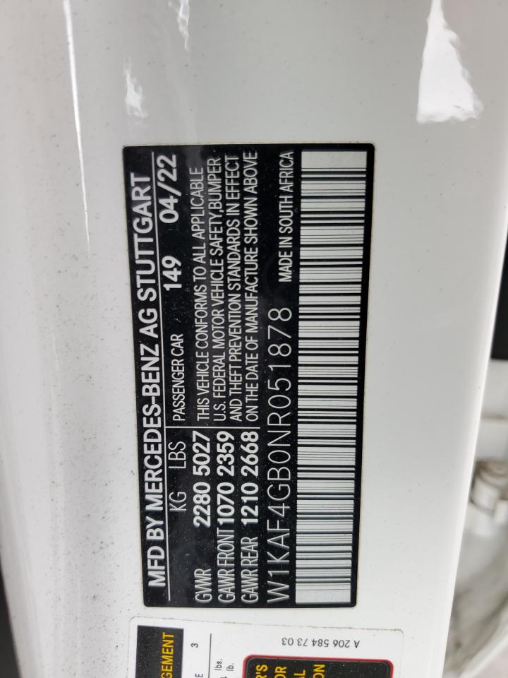 W1KAF4GB0NR051878 2022 Mercedes-Benz C 300