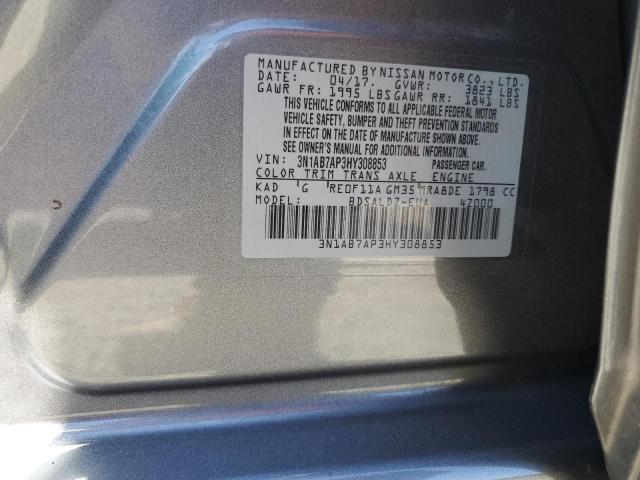 2017 Nissan Sentra S VIN: 3N1AB7AP3HY308853 Lot: 61523784