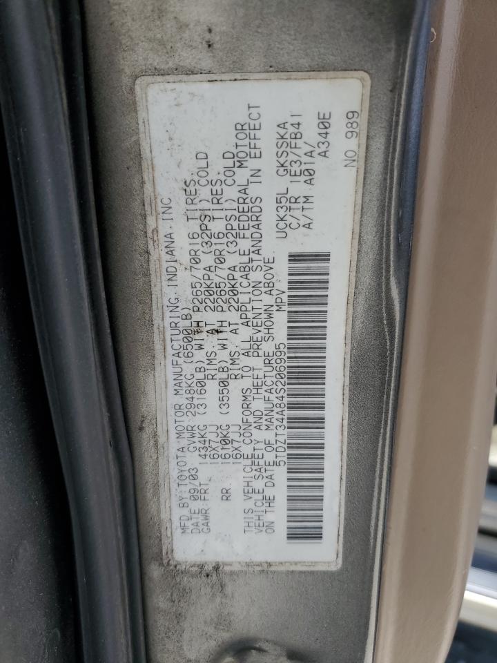 5TDZT34A84S206995 2004 Toyota Sequoia Sr5