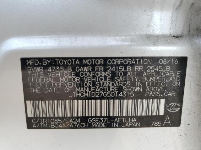 2016 LEXUS IS 300 - JTHCM1D27G5014315