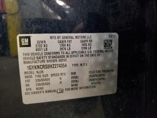 2017 Cadillac Xt5 Premium Luxury VIN: 1GYKNCRS8HZ274354 Lot: 61632844