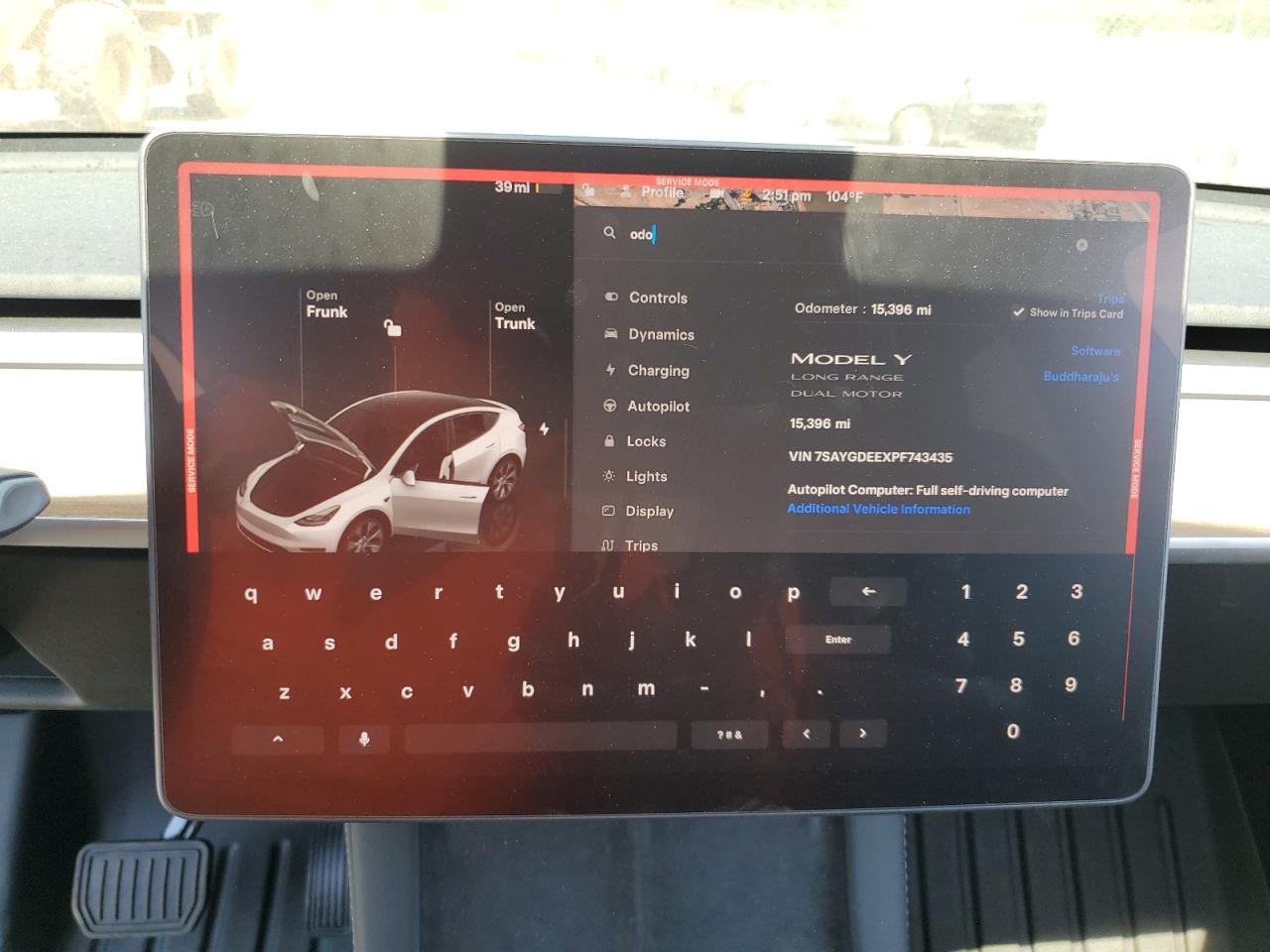 7SAYGDEEXPF743435 2023 Tesla Model Y