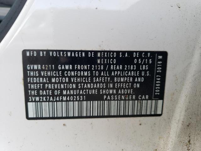 2015 VOLKSWAGEN JETTA BASE - 3VW2K7AJ4FM402531