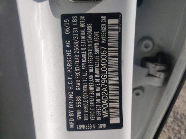 2016 PORSCHE PANAMERA S - WP0AD2A79GL040067