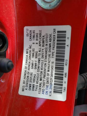 2HGFC2F5XHH549116 2017 HONDA CIVIC - Image 12