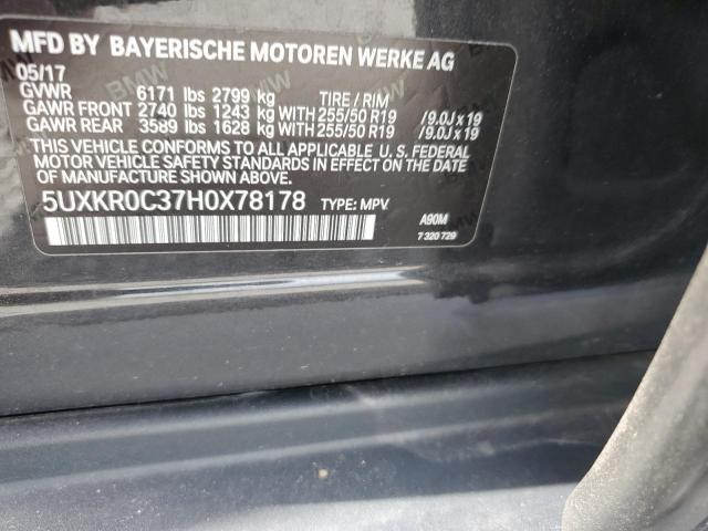 VIN 5UXKR0C37H0X78178 2017 BMW X5, Xdrive35I no.12