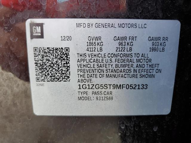 2021 CHEVROLET MALIBU RS - 1G1ZG5ST9MF052133