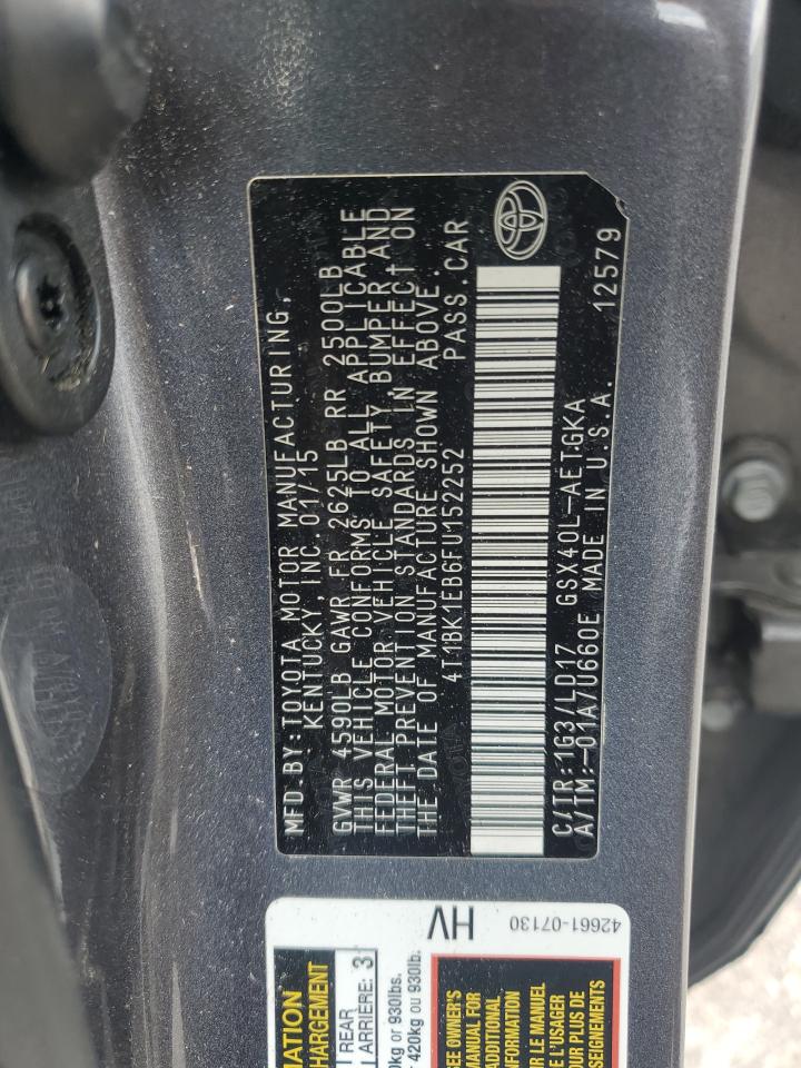 4T1BK1EB6FU152252 2015 Toyota Avalon Xle