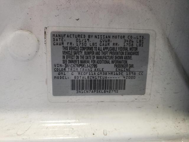 2019 NISSAN VERSA S - 3N1CN7AP5KL842795