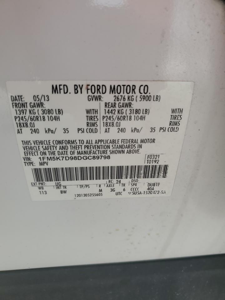 1FM5K7D98DGC89798 2013 Ford Explorer Xlt